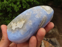 Polished Blue Lace Agate Standing Free Forms  x 2 From Nsanje, Malawi - Toprock Gemstones and Minerals 