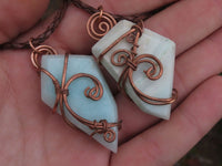 Polished Mixed Jewellery Free Forms With Copper Art Wire Pendants x 6 From Congo - TopRock