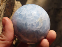 Polished Blue Calcite Spheres  x 4 From Ihadilalana, Madagascar