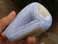 Polished Blue Lace Agate Standing Free Forms  x 2 From Nsanje, Malawi - Toprock Gemstones and Minerals 