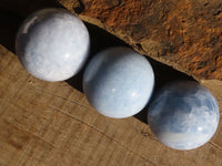 Polished Blue Calcite Spheres  x 4 From Ihadilalana, Madagascar