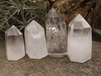 Polished Clear Quartz Crystal Points x 4 From Madagascar - TopRock