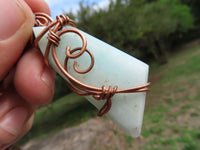 Polished Mixed Jewellery Free Forms With Copper Art Wire Pendants x 6 From Southern Africa - TopRock