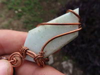 Polished Mixed Jewellery Free Forms With Copper Art Wire Pendants x 6 From Southern Africa - TopRock