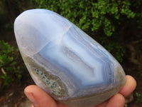 Polished Blue Lace Agate Standing Free Forms  x 2 From Nsanje, Malawi - Toprock Gemstones and Minerals 