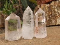 Polished Clear Quartz Crystal Points x 3 From Madagascar - TopRock