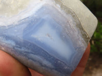 Polished Blue Lace Agate Standing Free Forms  x 2 From Nsanje, Malawi - Toprock Gemstones and Minerals 