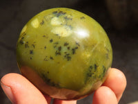 Polished  Green Opal Galet / Palm Stones x 12 From Antsirabe, Madagascar