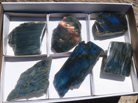 Polished One Side Polished Labradorite Slices  x 6 From Madagascar - TopRock