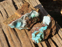 Natural Drusy Coated Chrysocolla & Malachite Specimens x 2 From Likasi, Congo