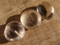 Polished Mini Semi Optic Rock Crystal Palm Stones  x 70 From Madagascar