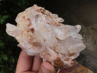 Natural Tangerine Tinted Clear Quartz Clusters  x 6 From Mpika, Zambia - TopRock