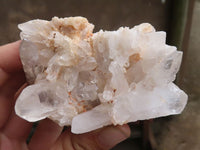 Natural Tangerine Tinted Clear Quartz Clusters  x 6 From Mpika, Zambia - TopRock