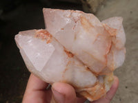 Natural Tangerine Tinted Clear Quartz Clusters  x 6 From Mpika, Zambia - TopRock