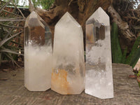 Polished Clear Quartz Crystal Points x 3 From Madagascar - TopRock