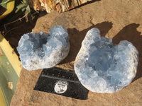 Natural Blue Celestite Crystal Specimens  x 2 From Sakoany, Madagascar - Toprock Gemstones and Minerals 