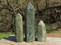 Polished Stunning Green Fuchsite Quartz Points  x 4 From Andakatani, Madagascar - TopRock