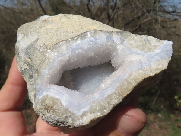 Natural Blue Lace Agate Geode Specimens  x 6 From Nsanje, Malawi - TopRock