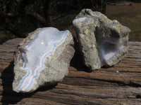 Natural Blue Lace Agate Geode Specimens  x 6 From Nsanje, Malawi - TopRock