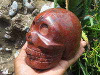 Polished Red Jasper Extra Large Skull Carving x 1 From Zimbabwe - TopRock