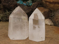 Polished Clear Quartz Crystal Points x 3 From Madagascar - TopRock