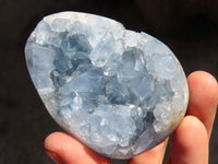 Polished Blue Celestite Egg Geodes  x 4 From Sakoany, Madagascar