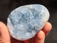 Polished Blue Celestite Egg Geodes  x 4 From Sakoany, Madagascar