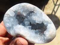 Polished Blue Celestite Egg Geodes  x 4 From Sakoany, Madagascar