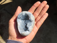 Polished Blue Celestite Egg Geodes  x 4 From Sakoany, Madagascar