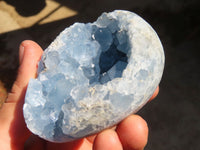 Polished Blue Celestite Egg Geodes  x 4 From Sakoany, Madagascar