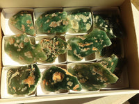 Polished  One Side Polished Emerald Mtorolite Plates  x 12 From Zimbabwe