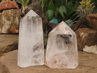 Polished Clear Quartz Crystal Points x 3 From Madagascar - TopRock