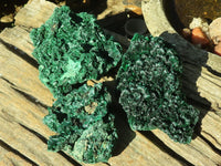 Natural Chatoyant Silky Malachite Specimens  x 3 From Kasompe, Congo - Toprock Gemstones and Minerals 