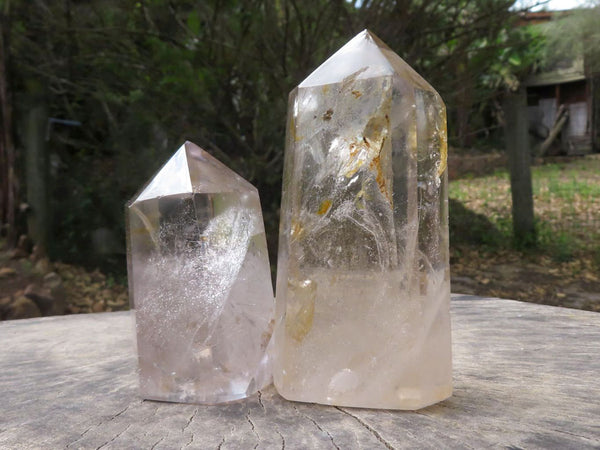 Polished Large Clear Smokey Quartz Points  x 2 From Madagascar - TopRock