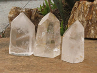 Polished Clear Quartz Crystal Points x 3 From Madagascar - TopRock