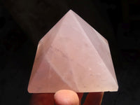 Polished Double Terminated Rose Quartz Point & Pyramid x 2 From Antsirabe, Madagascar