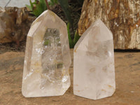 Polished Clear Quartz Crystal Points x 3 From Madagascar - TopRock