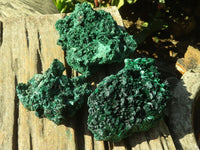 Natural Chatoyant Silky Malachite Specimens  x 3 From Kasompe, Congo - Toprock Gemstones and Minerals 