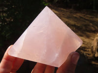 Polished Double Terminated Rose Quartz Point & Pyramid x 2 From Antsirabe, Madagascar