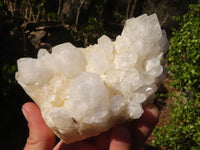 Natural White Phantom Candle Quartz Clusters x 4 From Madagascar