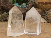 Polished Clear Quartz Crystal Points x 3 From Madagascar - TopRock