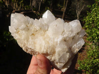 Natural White Phantom Candle Quartz Clusters x 4 From Madagascar