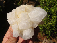 Natural White Phantom Candle Quartz Clusters x 4 From Madagascar