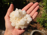 Natural White Phantom Candle Quartz Clusters x 4 From Madagascar