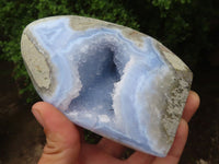 Polished Blue Lace Agate Standing Free Forms  x 2 From Nsanje, Malawi - Toprock Gemstones and Minerals 