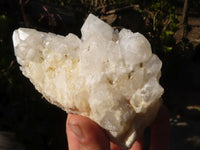 Natural White Phantom Candle Quartz Clusters x 4 From Madagascar