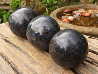 Polished Rare Iolite / Water Sapphire Spheres  x 4 From Northern Cape, South Africa - Toprock Gemstones and Minerals 