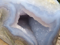 Polished Blue Lace Agate Standing Free Forms  x 2 From Nsanje, Malawi - Toprock Gemstones and Minerals 