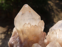 Natural Cascading White Phantom Smokey Quartz Clusters  x 6 From Luena, Congo - Toprock Gemstones and Minerals 