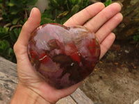 Polished Petrified Red Podocarpus Wood Hearts  x 2 From Mahajanga, Madagascar - Toprock Gemstones and Minerals 